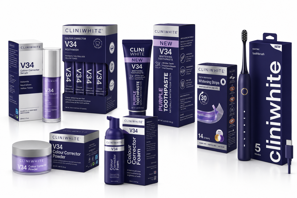 CLINIWHITE Ultimate V34 Whitening Bundle – Complete 7-in-1
