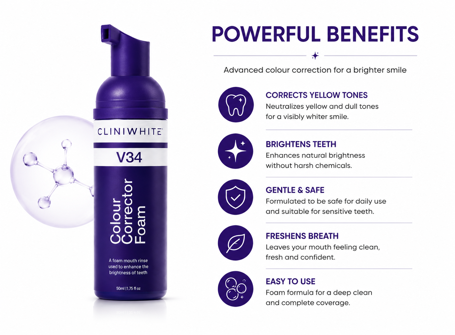 CLINIWHITE V34 Colour Corrector Foam