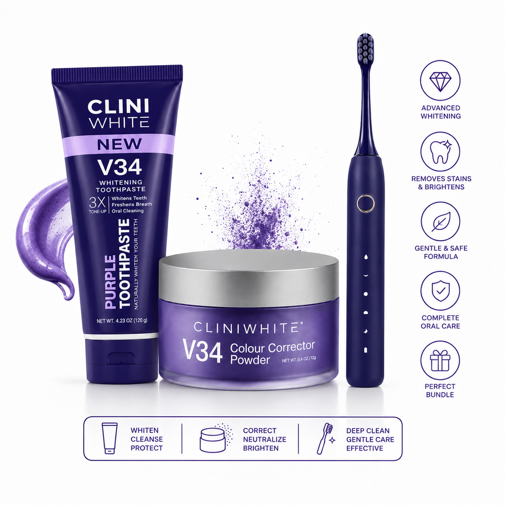 CLINI WHITE V34 Whitening Bundle – Advanced Care Set